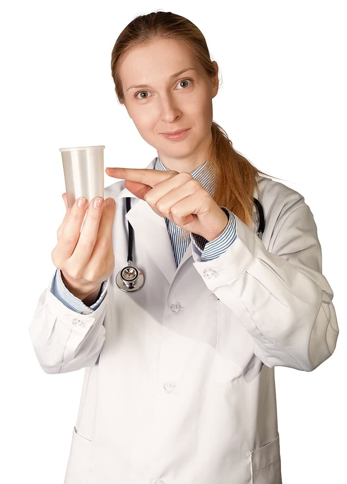 Lab Worker showing Urine Test-min